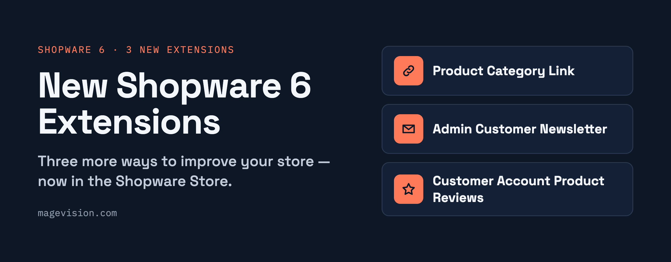 New Shopware 6 extensions